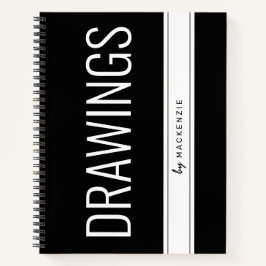 Zeichnung Notebook Großer Personalisierter Titel Notizbuch