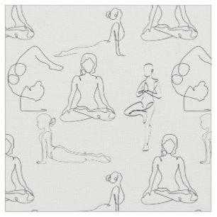 Zeichnungen der weißen Yoga-Positionen Stoff