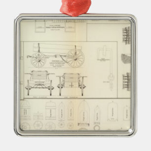 Zeichnungsboote, Brücken, Lastwagen, Geschosse Ornament Aus Metall
