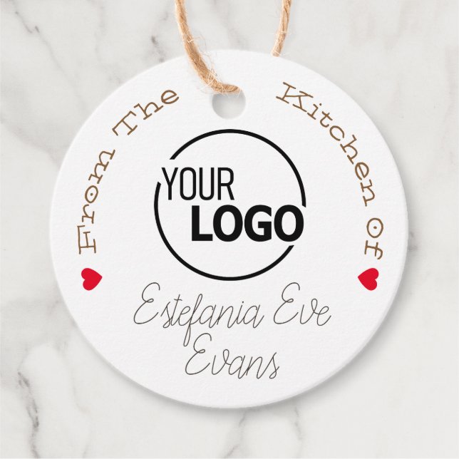 Zeichnungsvorlage für Kraft-Papier-Logos Tiny Red  Geschenkanhänger (Vorderseite)