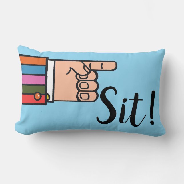 Zeig Hand Sit! Groovy Throw Pillow Lendenkissen (Vorderseite)