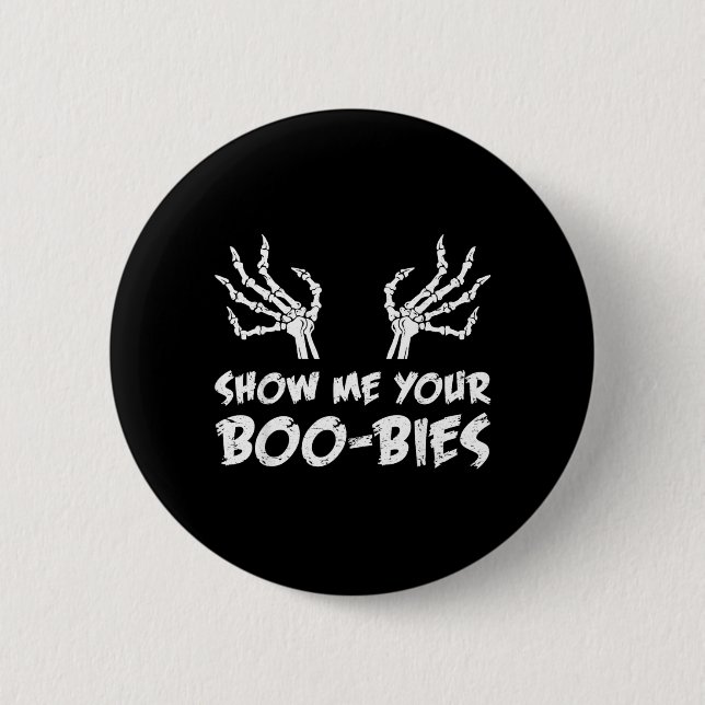 Zeig mir dein lustiges Halloween-Kostüm-Geschenk Button (Vorderseite)