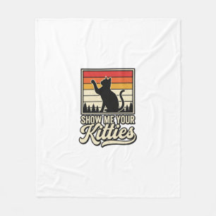 Zeig mir deine Kätzchen Vintage Katzenliebhaber De Fleecedecke