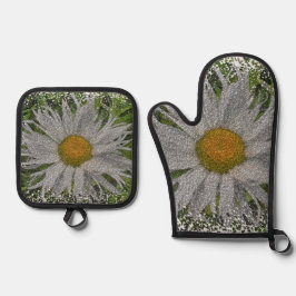 Zeig mir eine Margerite #1 Ofenhandschuh & Topflappen-Set
