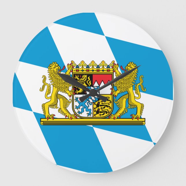 Zeige deine Farben - Bayern Große Wanduhr (Vorderseite)
