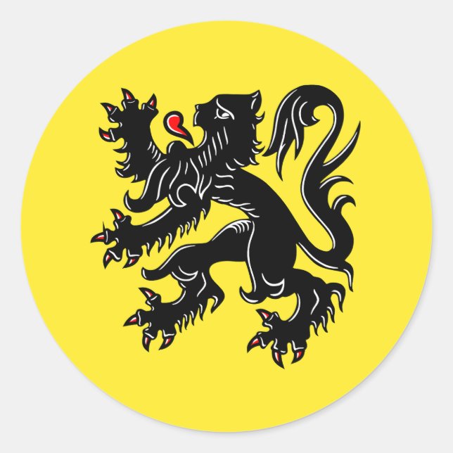 Zeige deine Farben - Flandern Runder Aufkleber (Vorderseite)