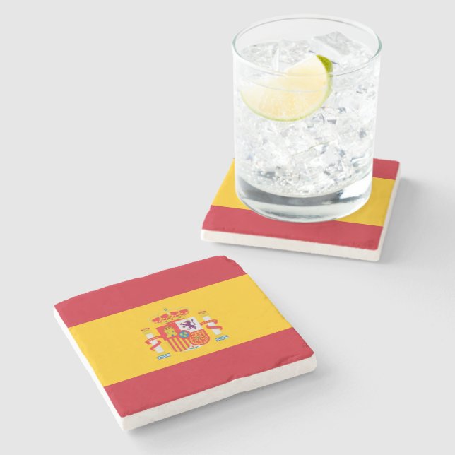 Zeige deine Farben - Spanien Steinuntersetzer (Seitenansicht)