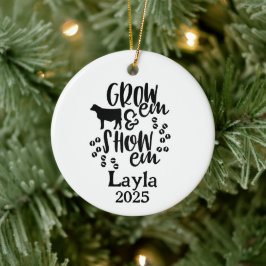 Zeige Färse 4H Weihnachtsbaumanhänger Keramik Ornament