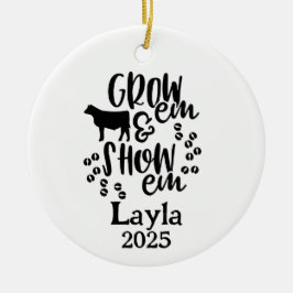 Zeige Färse 4H Weihnachtsbaumanhänger Keramik Ornament