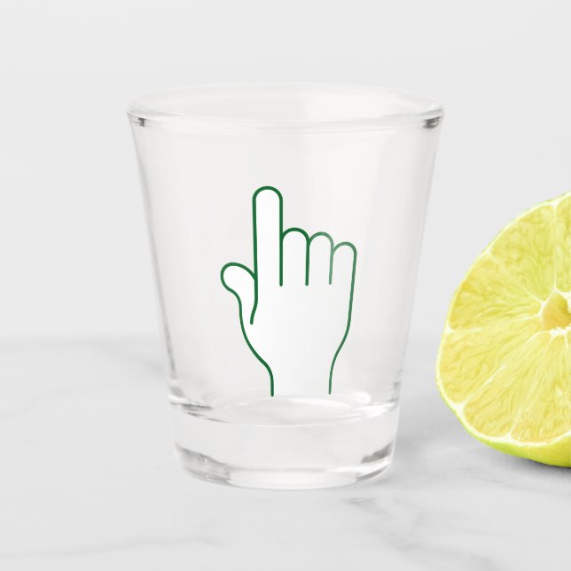 Zeige Finger Shot Glass - Fett Barware Statement Schnapsglas (Vorderseite)