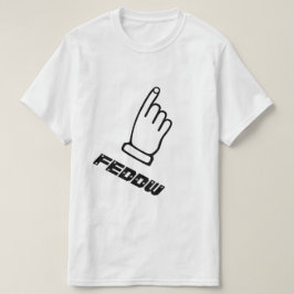 Zeige mit dem Finger auf den Textfedw T-Shirt