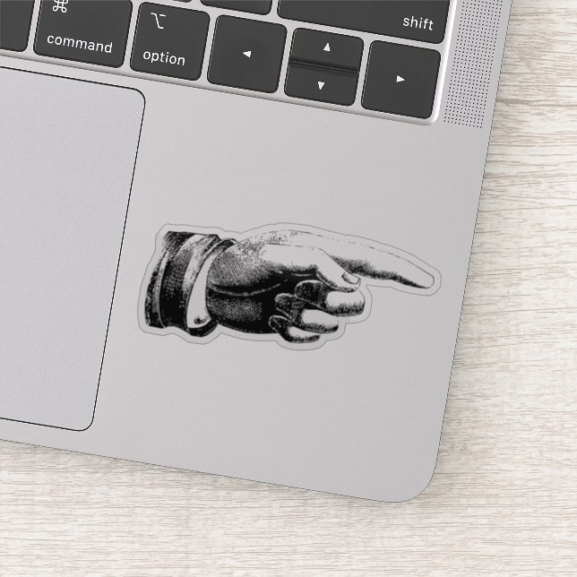 Zeigehand Aufkleber (Detail)