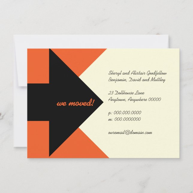 Zeigen der Pfeil-beweglichen Mitteilung und der Einladung (Vorderseite)