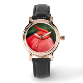 Zeigen Sie Foto eine rote Blume Armbanduhr