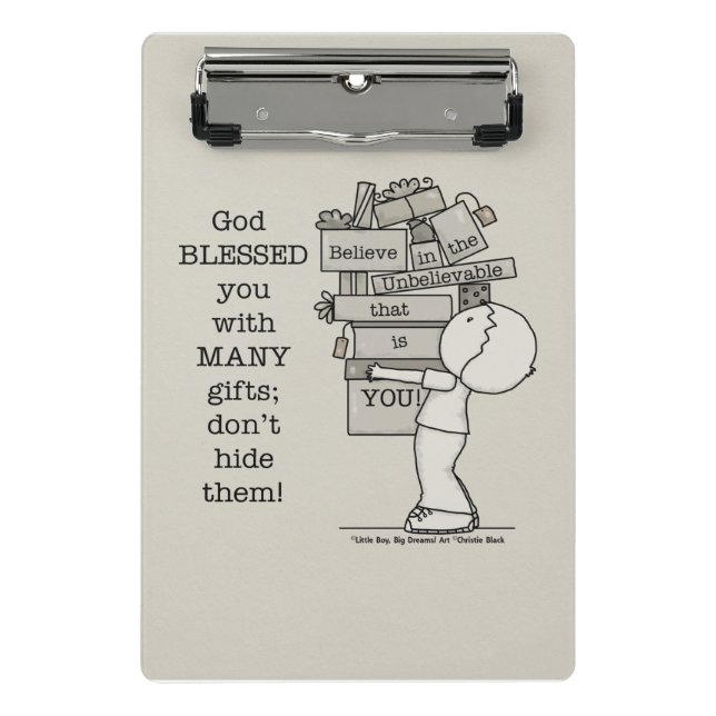 Zeigen Sie Ihre Geschenke Mini Klemmbrett (Vorderseite)