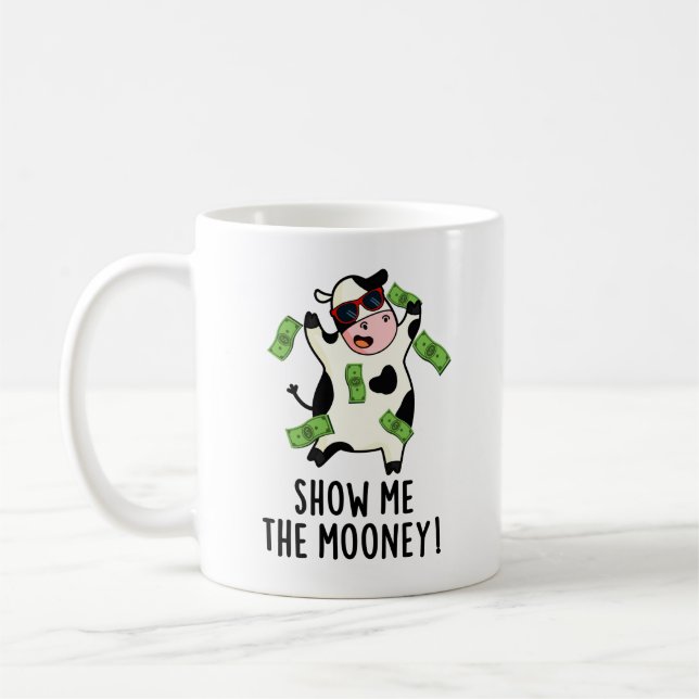 Zeigen Sie mir den Mooney Funny Cow Puff Kaffeetasse (Links)