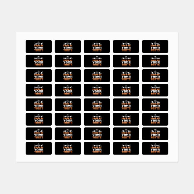 Zeigen Sie mir Ihre Torts Anwälte Student Paralega Etiketten (Blatt)