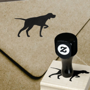 Zeigepointer Hunde Silhouette Gummi Briefmarke Gummistempel