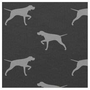 Zeigepointer Hunde Silhouetten Gemustert Stoff