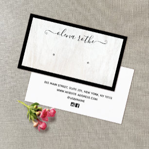 Zeiger mit weißem Holz und schwarzer Grenze Telefonnummerkarte