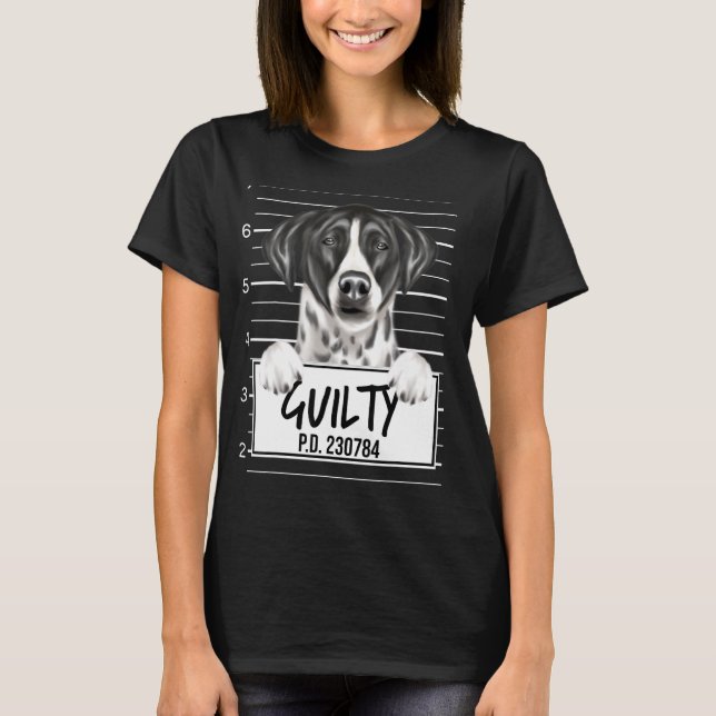 Zeiger-Mugshot-Schuldiger Hund T-Shirt (Vorderseite)
