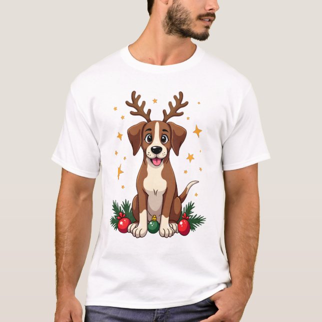 Zeiger-Rentierohren T-Shirt (Vorderseite)
