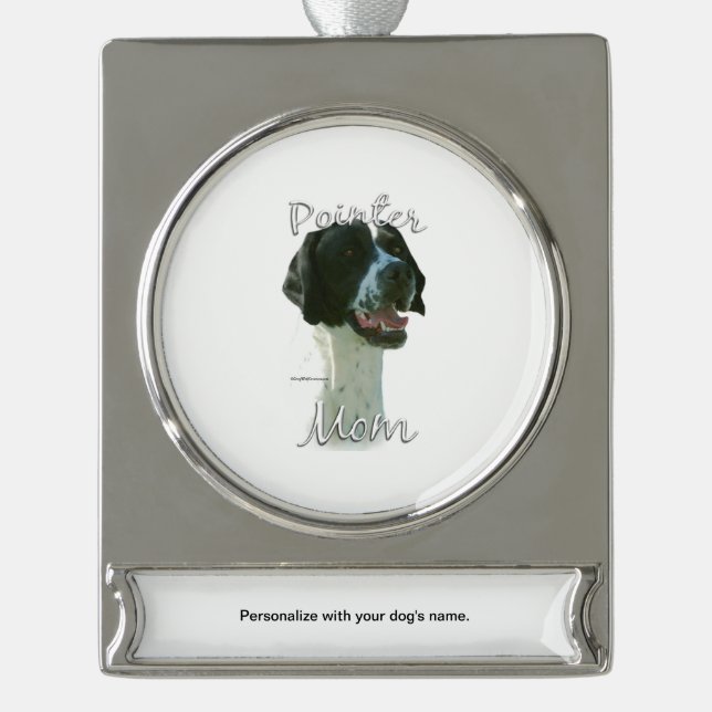 Zeiger (schwarz) Mama 2 Banner-Ornament Silber (Vorderseite)