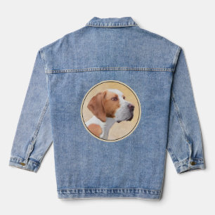 Zeigermalerei - Niedliche Originalkunst des Hundes Jeansjacke