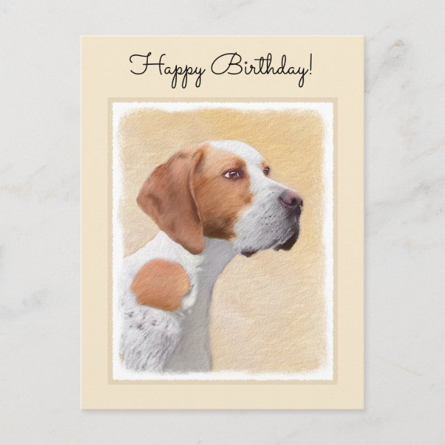 Zeigermalerei - Niedliche Originalkunst des Hundes Postkarte (Vorderseite)