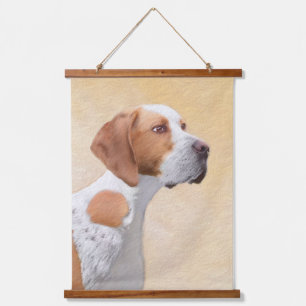Zeigermalerei - Niedliche Originalkunst des Hundes Wandteppich Mit Holzrahmen