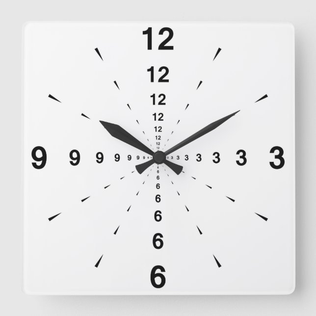Zeigeruhr Quadratische Wanduhr (Vorderseite)