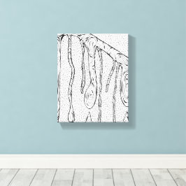 Zeile "BaumDrops" Zeichne Abstrakte Sketch-Printwe Leinwanddruck