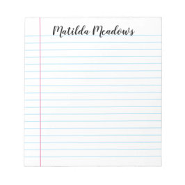 Zeile Personalisiert Notizblock