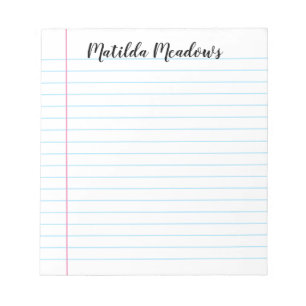 Zeile Personalisiert Notizblock