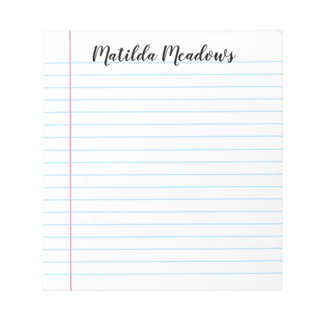 Zeile Personalisiert Notizblock (Vorderseite)