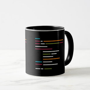 Zeilen von Code im dunklen Modus für die Programm Tasse