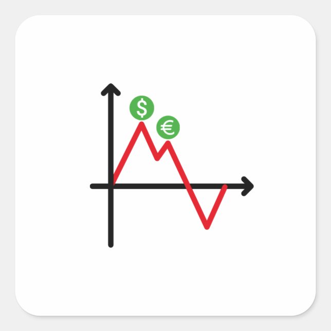 Zeilentabelle Devisenwechsel Quadratischer Aufkleber (Vorderseite)