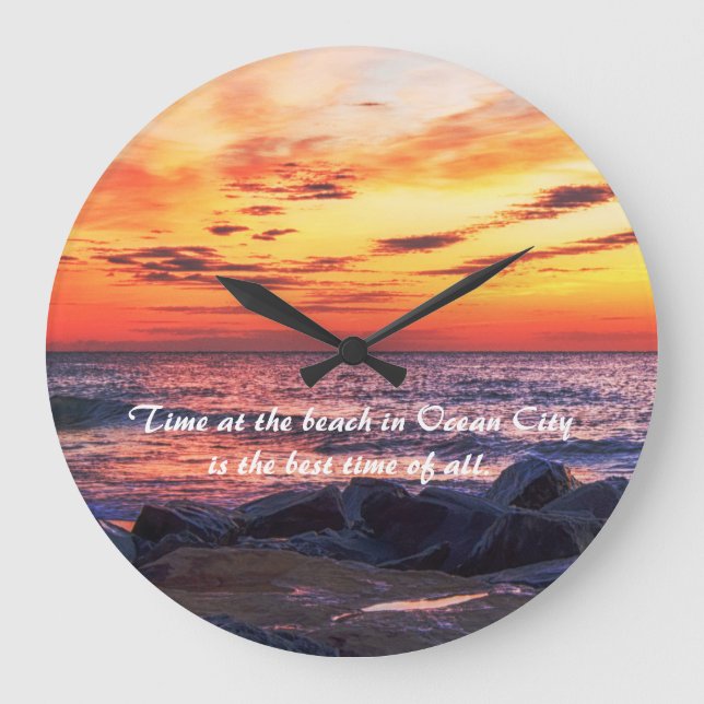 Zeit am Strand in der City Mauer Uhr (Vorderseite)