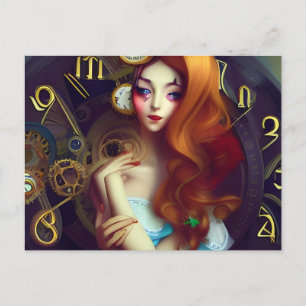 Zeit Behalte Verschieben der Postkarte