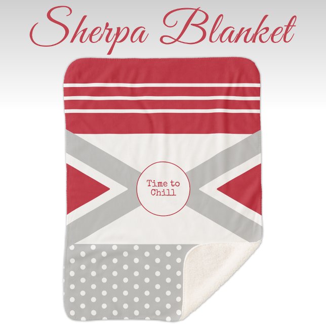 Zeit bis zum Ersticken rot und grau Sherpadecke (Von Creator hochgeladen)