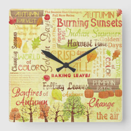 Zeit bis zum Fall Quadratische Wanduhr