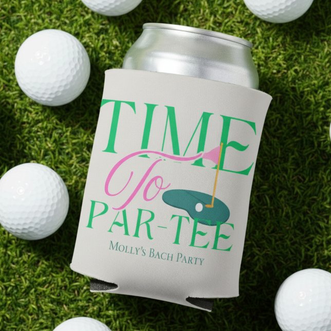 Zeit bis zum Par-T-Shirt - Golf-Themed Bachelorett Dosenkühler (Get ready to swing into celebration with this “Time to Par-Tee” design!)