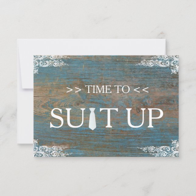 Zeit bis zum Rustikalen Holzwirbel Einladung (Vorderseite)