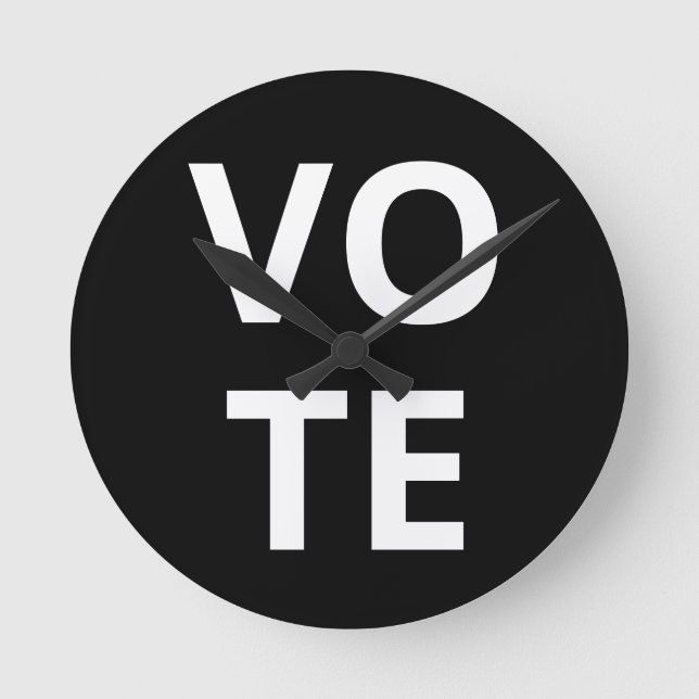 Zeit bis zur VoTE Runde Wanduhr (Vorderseite)