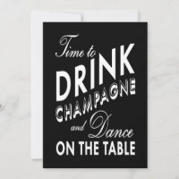 Zeit, Champagne Holiday Invite (schwarz) zu trinke
