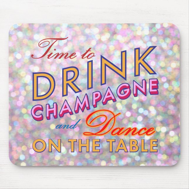 Zeit, Champagner Funkelnd farbenfrohe Maus Pad zu  Mousepad (Vorne)