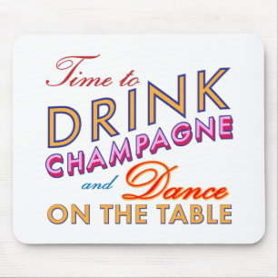 Zeit, Champagner zu trinken Helle farbenfrohe Maus Mousepad