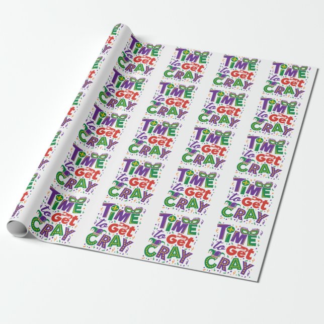 Zeit, Cray Crawfish Mardi Gras zu holen Geschenkpapier (Ungerollt)
