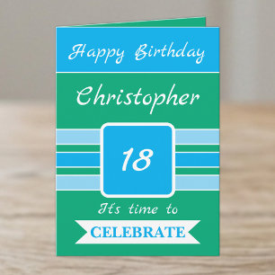 Zeit, den 18. Geburtstag grün zu feiern Karte
