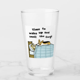 Zeit, den Corgi Wecken und zu riechen | Funny Dog Glas